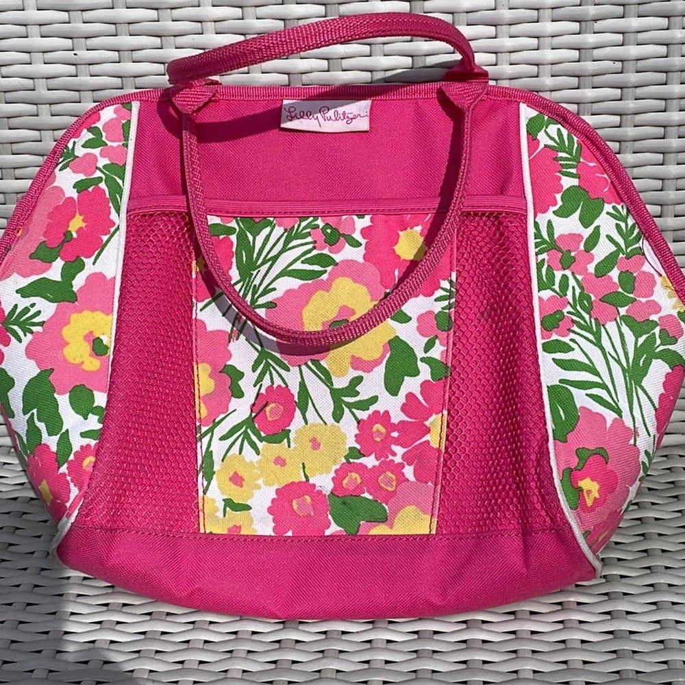 Lilly Pulitzer Pink Floral Gardening Tote Bag